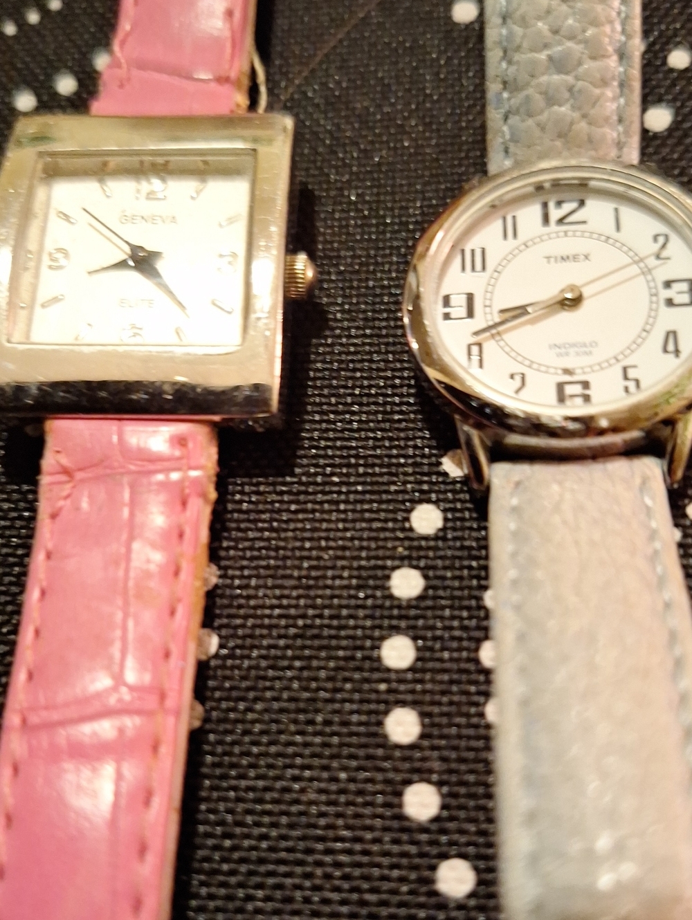 Timex Round White Dial Watch with Light Blue Leather Strap